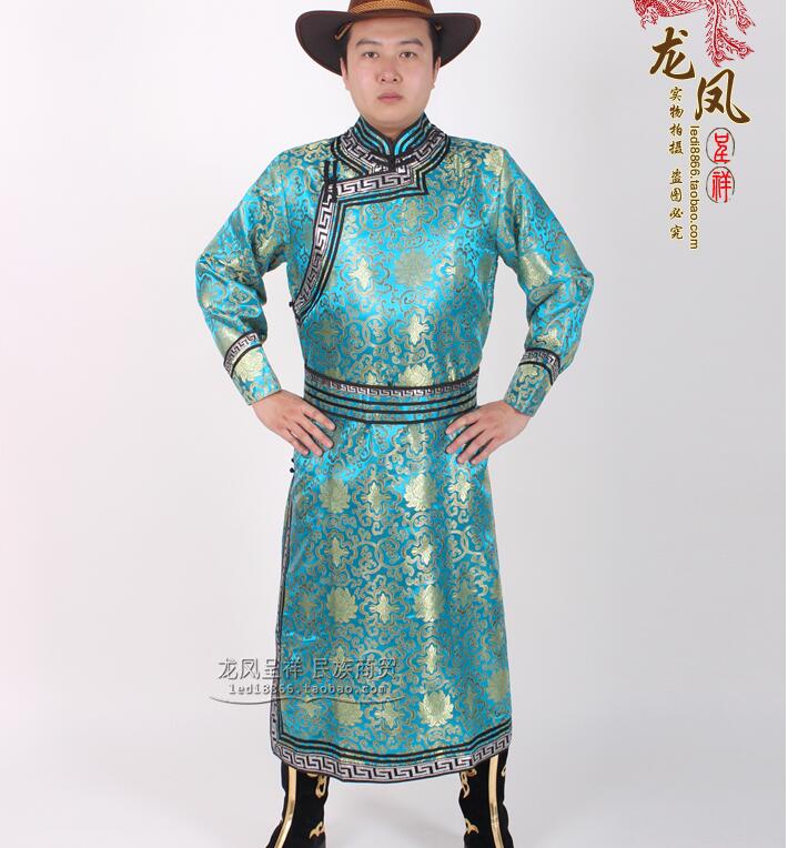 Mongols chinois vêtements robe longue de performance nationale pour hommes