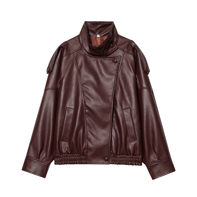 Vestes en similicuir pour femmes, veste bomber oversize pour femmes, manteaux d'hiver pour femmes, vêtements d'extérieur, vestes demi-saison
