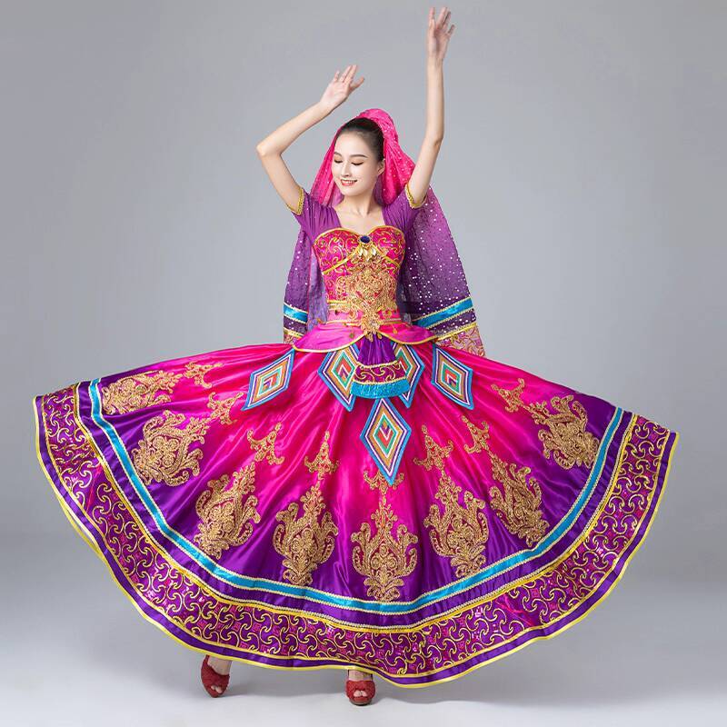 Costume de spectacle de danse indienne pour femmes, tenue de danse de Style exotique, Costume de spectacle de danse du ventre, danse du Xinjiang ouïghoure