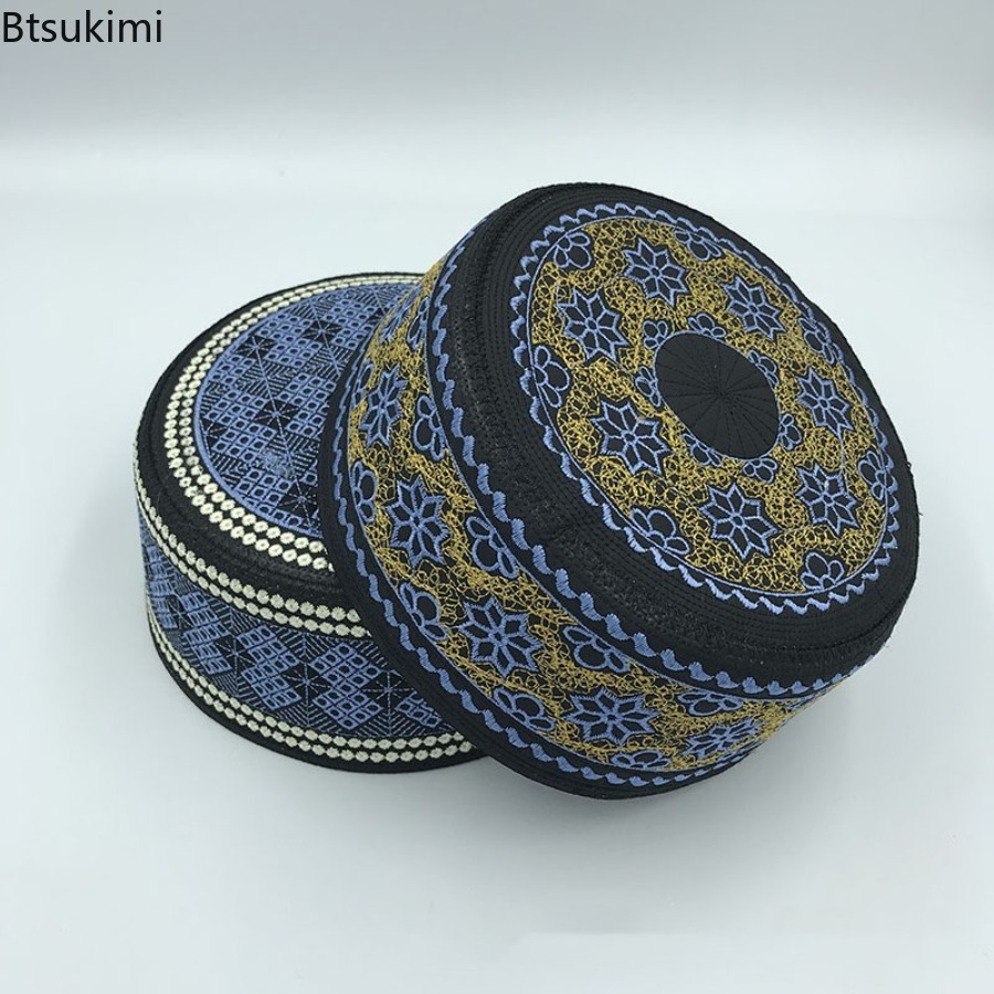 Chapeaux Turban brodés Vintage pour hommes, chapeau de prière islamique respirant, Eid Ramadan, Hijabs, casquettes de Style ethnique, chapeaux arabes sains
