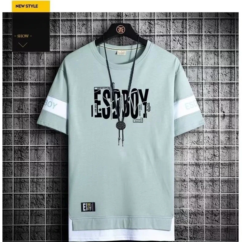T-shirt à Manches Courtes et Col Rond pour Homme, Vêtement de Marque à la Mode, Coupe Cintrée, Tendance, décennie age des Couleurs, Été