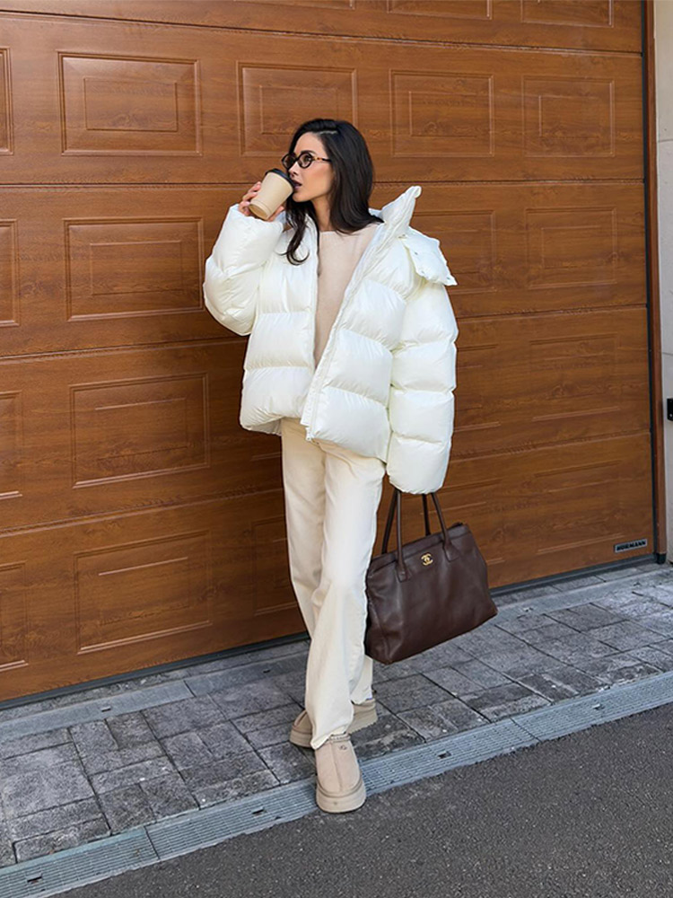 Veste d'hiver classique pour femmes, manteau à capuche, court, chaud, à la mode, vêtements d'extérieur décontractés, coupe ample, nouvelle collection 2025