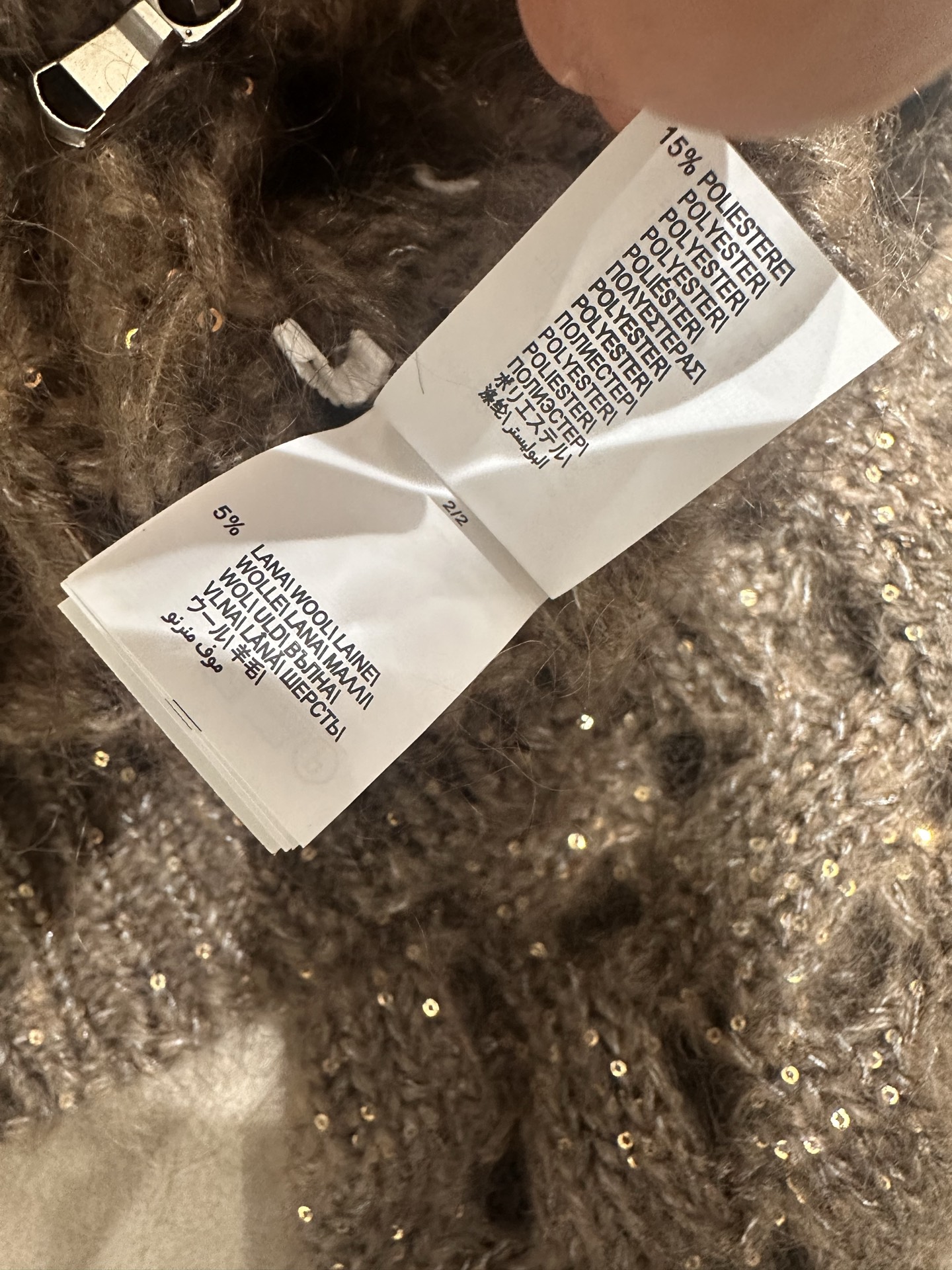 Cardigan en maille de mohair ajouré à fermeture éclair pour femmes, design luxueux à sequins