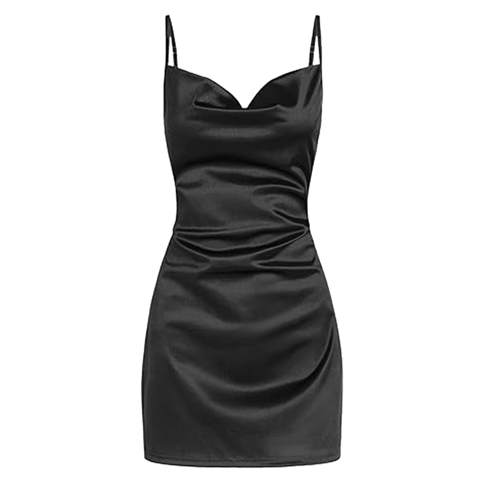 Mini robe smockée en satin pour femme, robe courte, col bénitier, dos nu, coupe basse, solide, documents, fête, boîte de nuit, éducatif