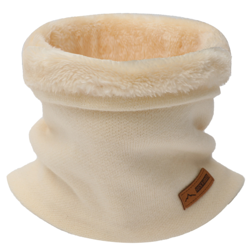 Écharpe chaude d'hiver pour femmes, écharpe de cou tricotée, anneaux en peluche solide, anneau de col pour hommes, Foulard féminin