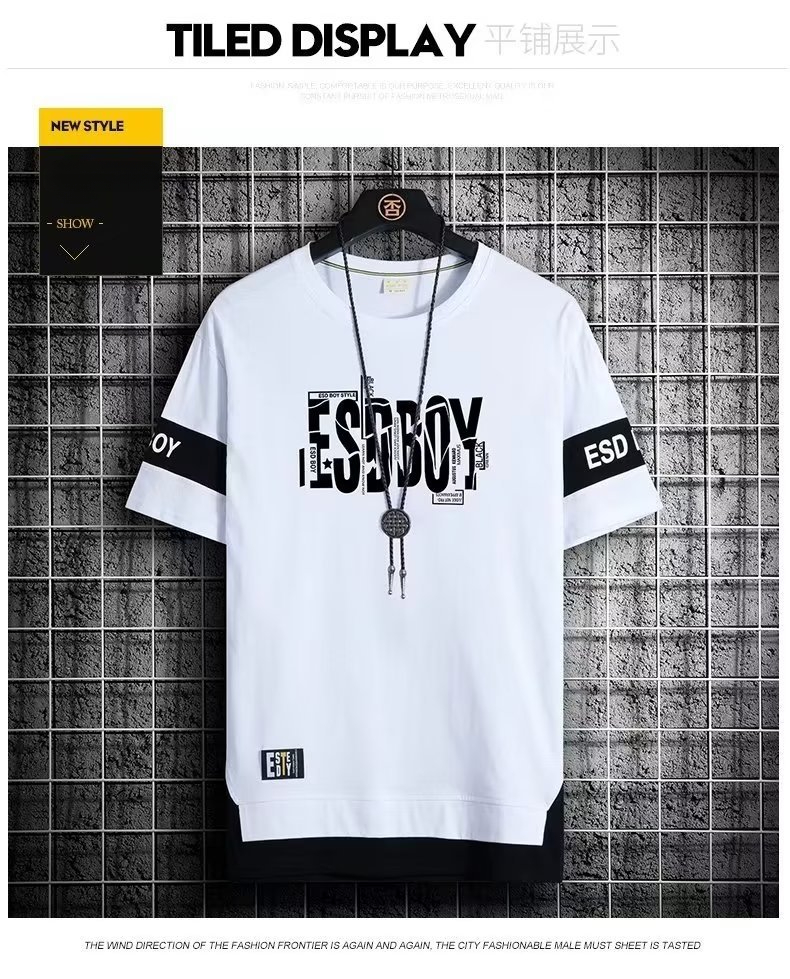 T-shirt à Manches Courtes et Col Rond pour Homme, Vêtement de Marque à la Mode, Coupe Cintrée, Tendance, décennie age des Couleurs, Été