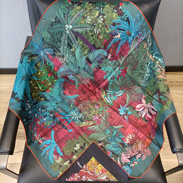Foulard double face pour femme en soie de mûrier 18MM, de luxe, de créateur, 90*90cm, bandanas roulés à la main, accessoires pour sacs et ceintures