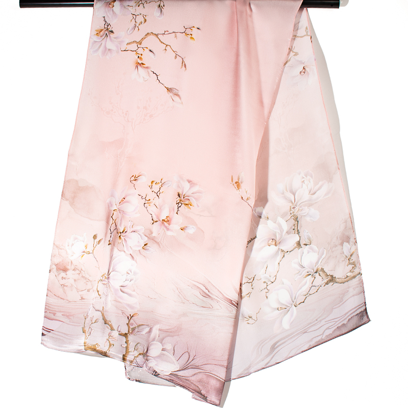 Écharpe en soie pour femmes, châles à fleurs, à la mode, pour voyager, protection solaire, foulards de plage, enveloppes de luxe pour la climatisation