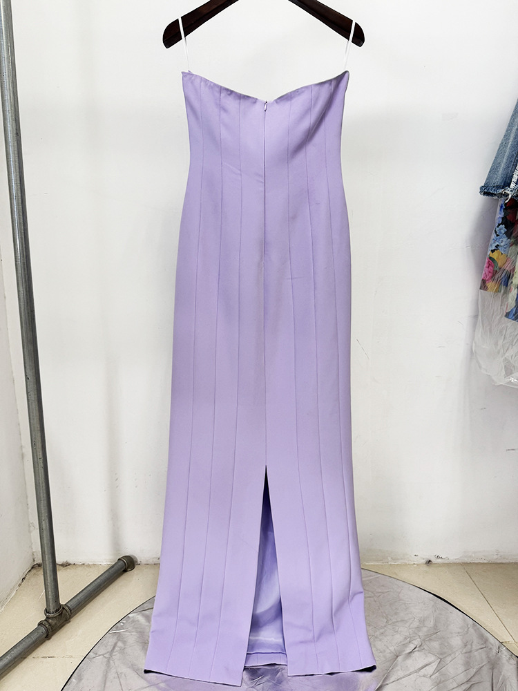 HIGH STREET Nouvelle Collection 2026 Robe longue maxi pour femme à pampilles et perles, avec décolleté enveloppé