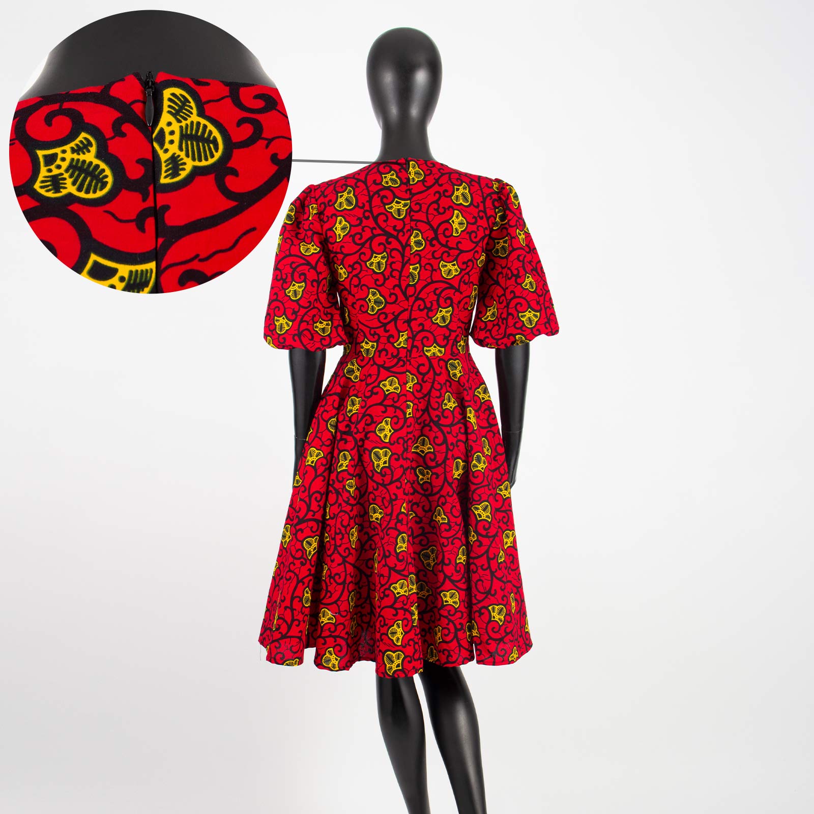 Vêtements Africains pour Femmes, Robe, Jupe, Manches Courtes, Bulle, Souffler le Genou, Mode Décontractée, Bazin, Riche, Ankara, Y2325085