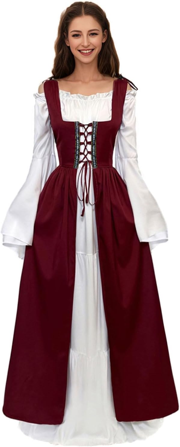 Robe médiévale pour femmes, Costume Ren Faire, tenue Renaissance, Costume d'halloween pour femmes