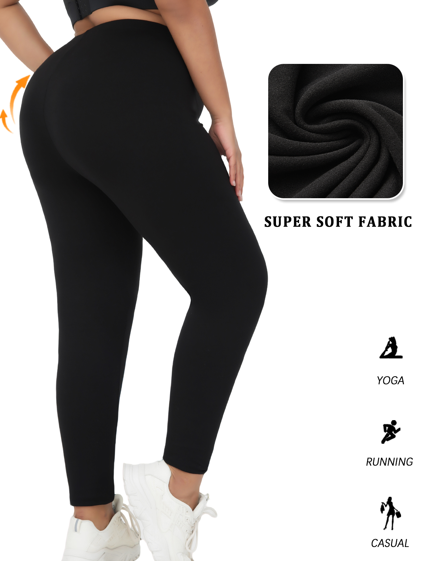 Leggings de sport super doux pour femmes grandes tailles, non transparents, pour entraînement, course à pied, yoga, athlétisme