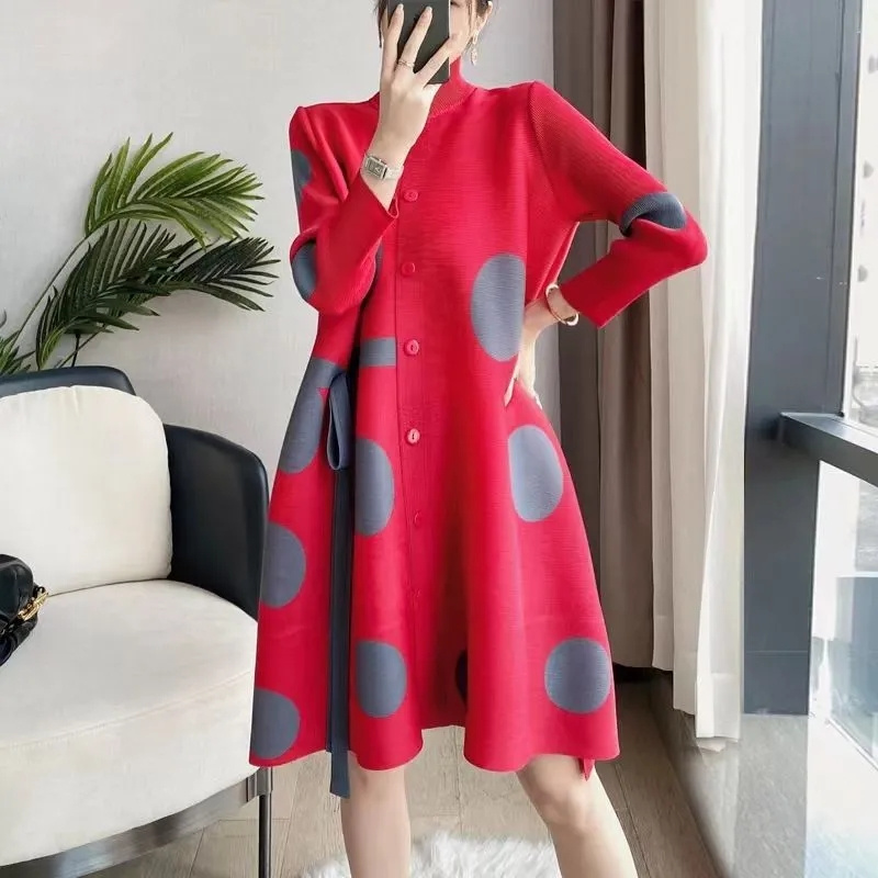 Manteau coupe-vent imprimé à pois pour femme, manteau à simple boutonnage pour femme, printemps et automne
