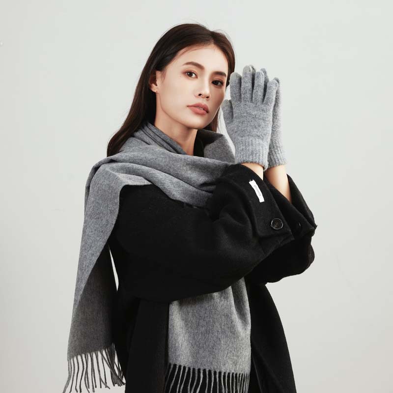 Écharpe 100% laine pour hommes et femmes, haute qualité, couleur unie, pompon, automne hiver, affaires, polyvalent, classique, chaud, doux, silencieux pour Couples