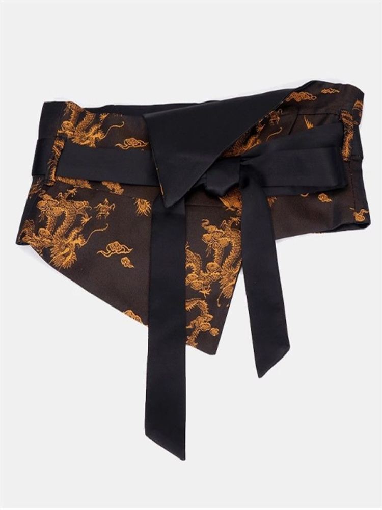Joint de taille pour femmes, large ceinture noire décorative, haut de gamme, chemise Sensation, vêtements d'extérieur, écharpe triangulaire, cintré à la taille, large ceinture