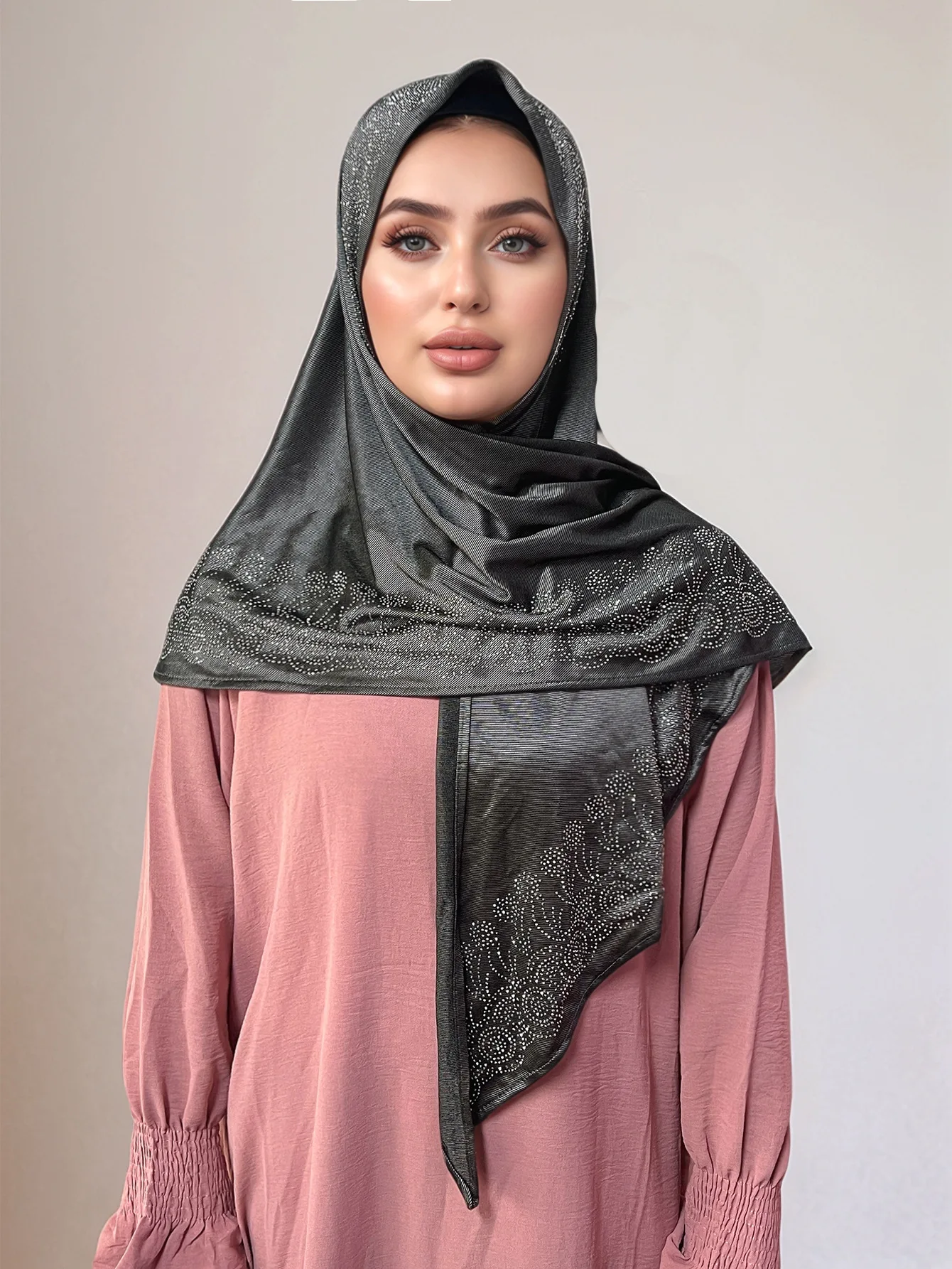 Triangulaire en diamant élastique tricoté, longue écharpe ethnique en gaze, foulard africain du moyen-orient pour femmes musulmanes, Hijab, châle enveloppant