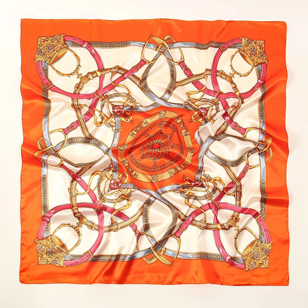 Foulards de mode 90*90cm pour femme, imprimés, carrés en soie, pour cheveux et cou, châle polyvalent pour femme de bureau, bandana, hijab musulman, mouchoir
