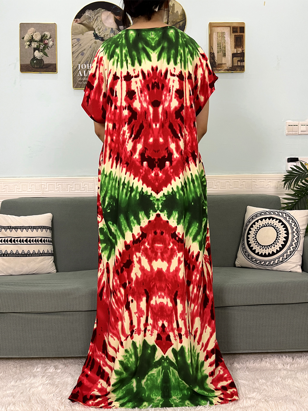 Abayas en coton musulman pour femmes, avec des Appliques imprimées, Caftan Marocain, Boubou, robes islamiques africaines avec foulard, 2024
