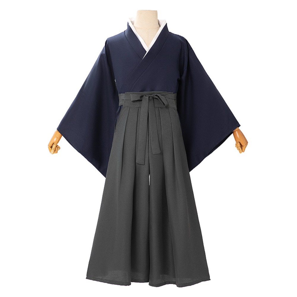 Robe Kimono traditionnelle japonaise rouge unie vintage pour hommes, costume de Kendo Samouraï pour Halloween, carnaval, scène ou fête à thème