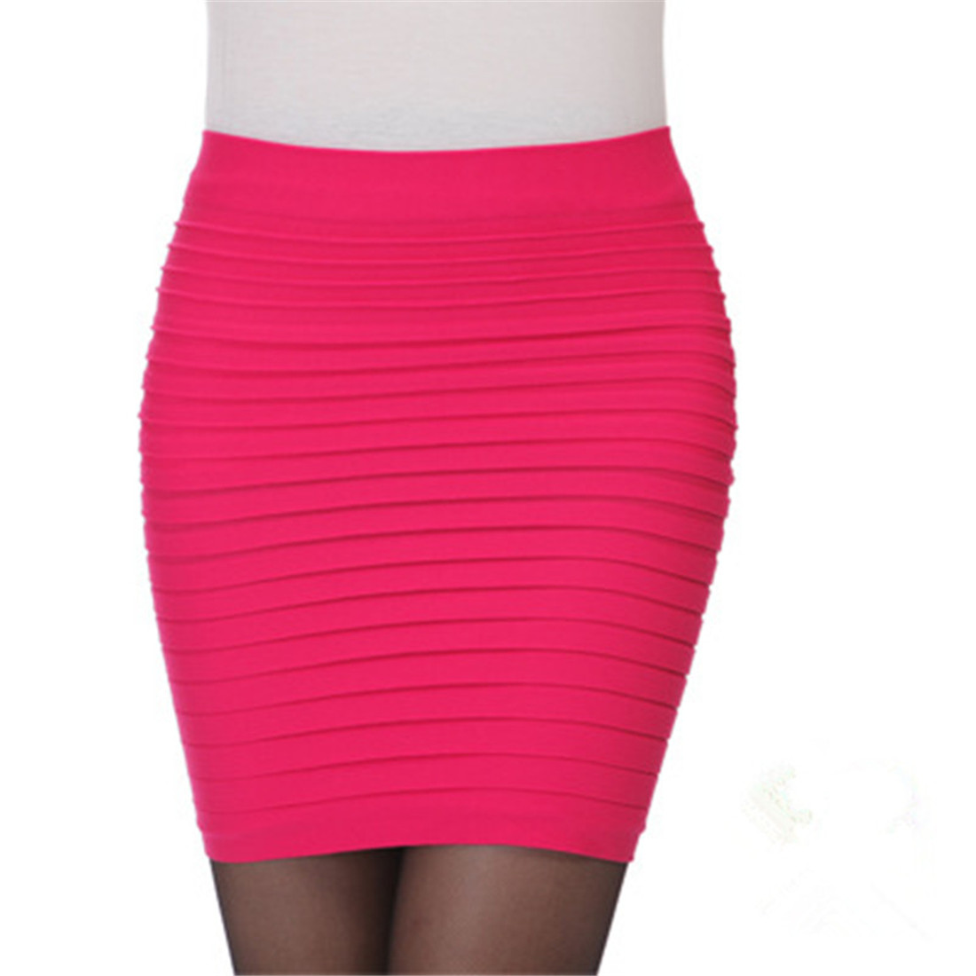Jupe plissée élastique taille haute pour femme, mini-jupe, drapée, mince, sexy, bureau, été