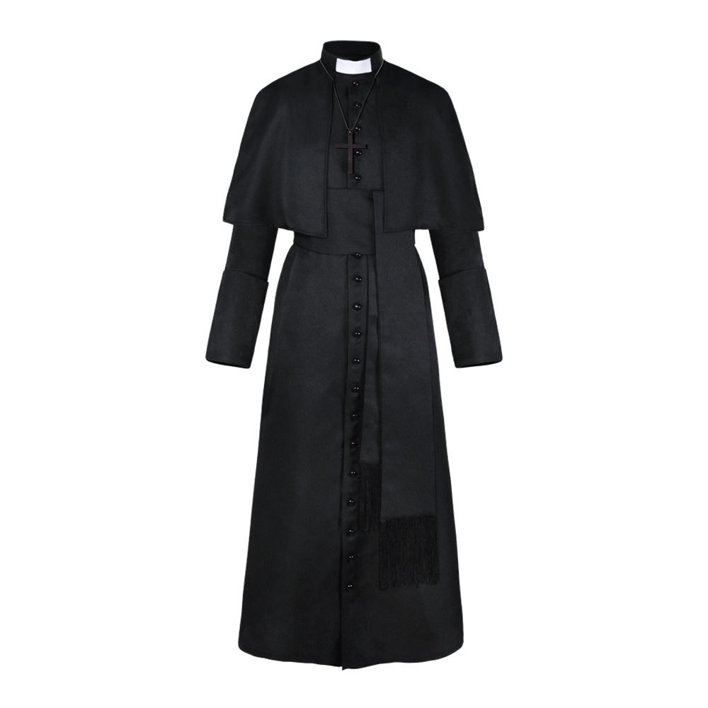 Nouvelle Robe de Prêtre Médiévale Renaissance Vintage, Costume d'Halloween pour Hommes, Cape de Pape ou de Pasteur, Costume de Cosplay, Robe de Moine Renaissance