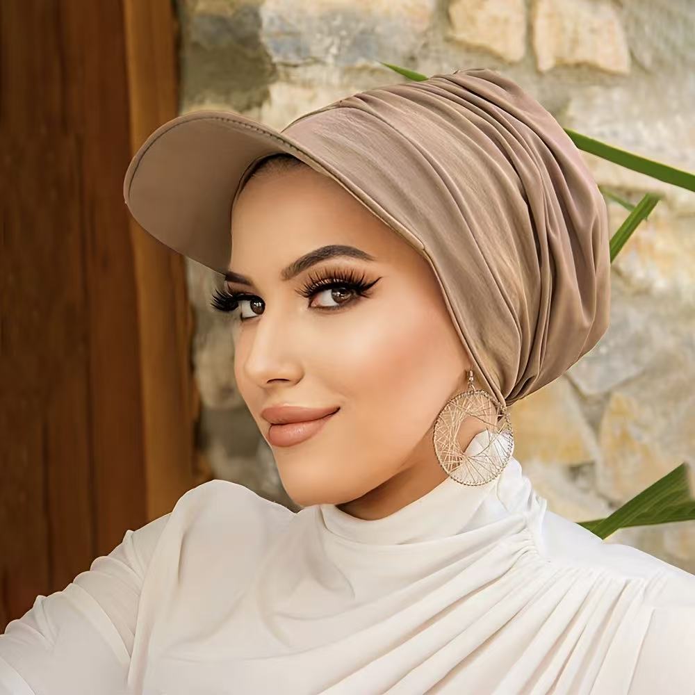 2025 mode femmes visière Bandana bandeau bord casquette pré-attaché crème solaire Turban casquettes de Baseball foulard Hijab femme chapeau d'extérieur