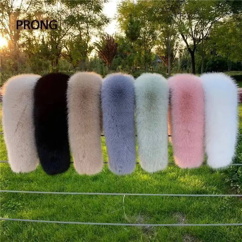 Femmes fausse fourrure de renard col châle fourrure col pour manteau d'hiver capuche fourrure décor fausse fourrure écharpe Parkas manteau col de fourrure foulards