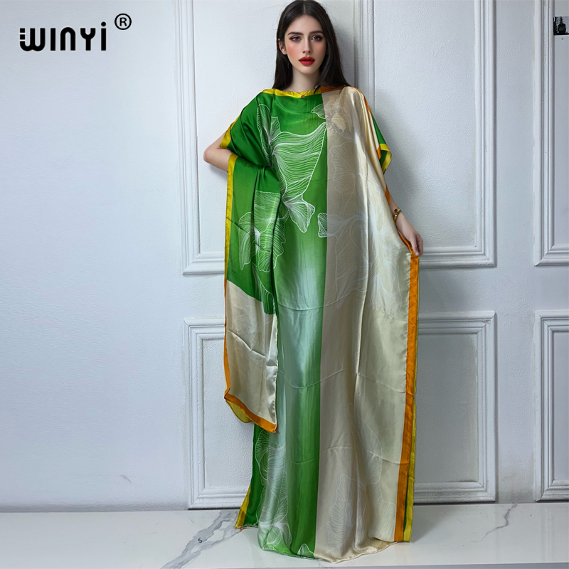 WINYI-Robe traditionnelle africaine pour femmes, abaya dubaï, caftan de luxe, robe de soirée élégante, longueur maxi, couvertures de plage