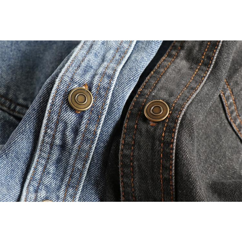 Chemise en jean rétro décontractée, délavée, épaisse, résistante à l'usure, manches rotatives, veste ample à manches longues, printemps et automne