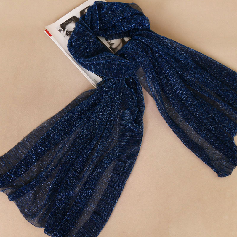 1 pièce Écharpe à paillettes pour femme, Hijab musulman scintillant, Châle froissé brillant, Foulard islamique fin transparent, Accessoires de fête pour femme