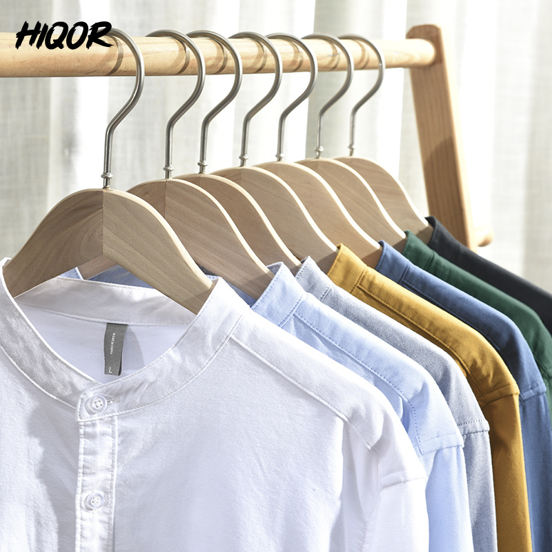 Chemises décontractées pour hommes HIQOR, style simple et tendance, nouvelle collection 2026, haute qualité, 100 % coton Oxford, chemises vintage pour hommes