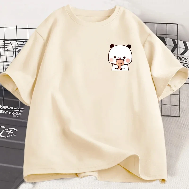 T-shirt Panda Bear Bubu Dudu et leurs bébés, T-shirt drôle pour couple, mode Harajuku Kawaii, vêtements Y2K pour femmes