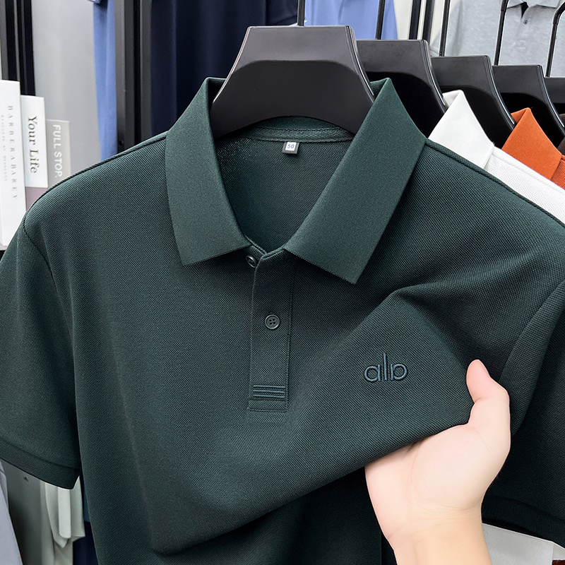 Haut de gamme marque mercerisé coton manches courtes polo shirt été nouveau hommes d'affaires t - shirt mode broderie Design respirant TOP