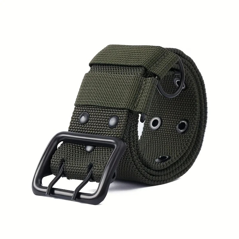 Nouvelle ceinture tactique en toile double couche pour hommes | Robuste et durable | Grandes tailles | Pour l'extérieur et les occasions décontractées