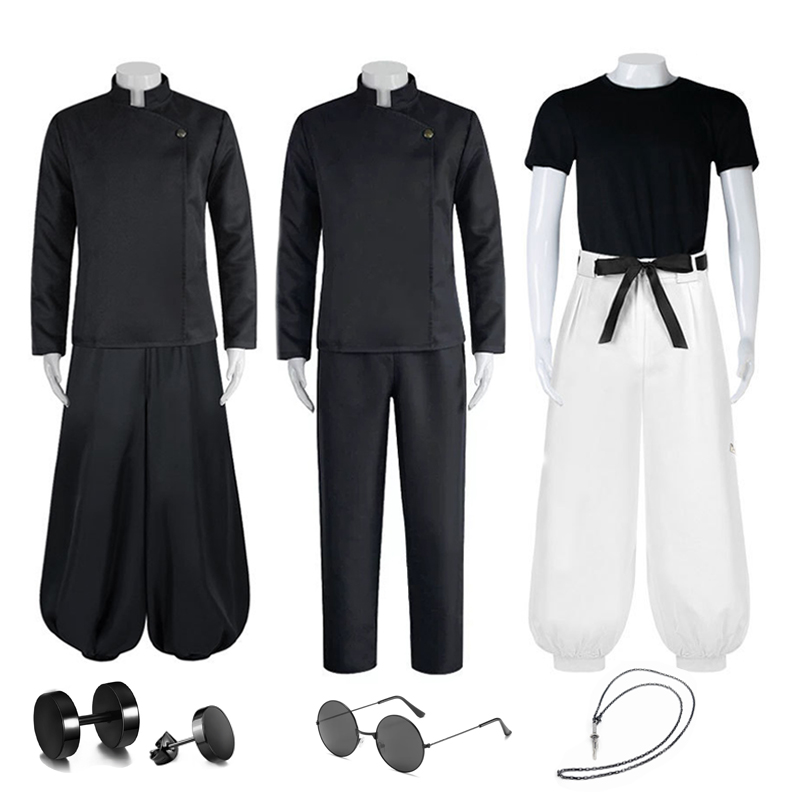 Costume de cosplay Anime Geto Suguru, uniforme scolaire Fushiguro Toji Gojo Satoru, chemise et pantalon de cosplay, tenues de fête d'Halloween pour hommes