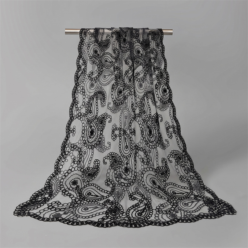 Nouveau châle en dentelle brodée, voile floral pour femme, écharpe de fête, poncho de mariage, étoles, bandeaux et foulards pour femmes