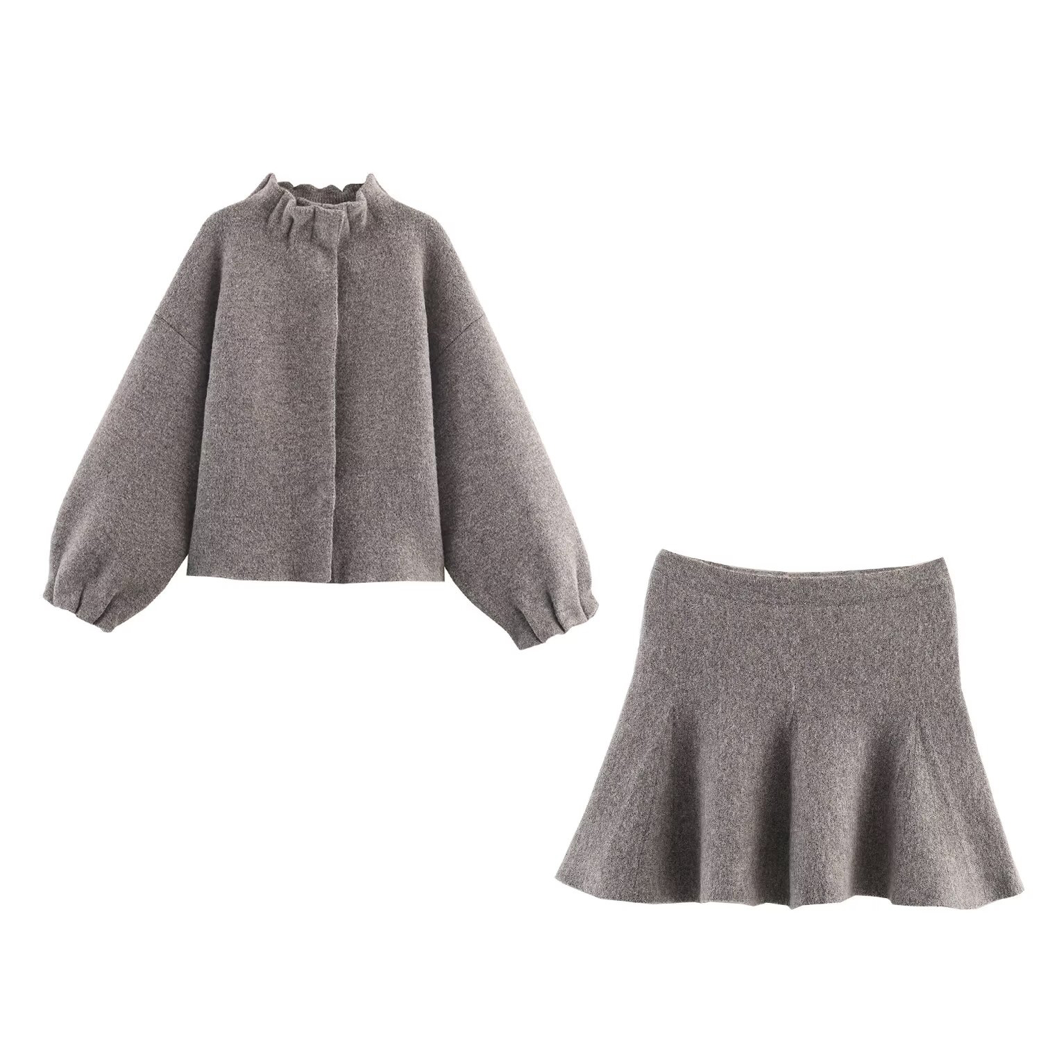 Veste courte tricotée polyvalente pour femme, vêtement ample et amincissant, demi-jupe, nouvelle mode automne et hiver 2025