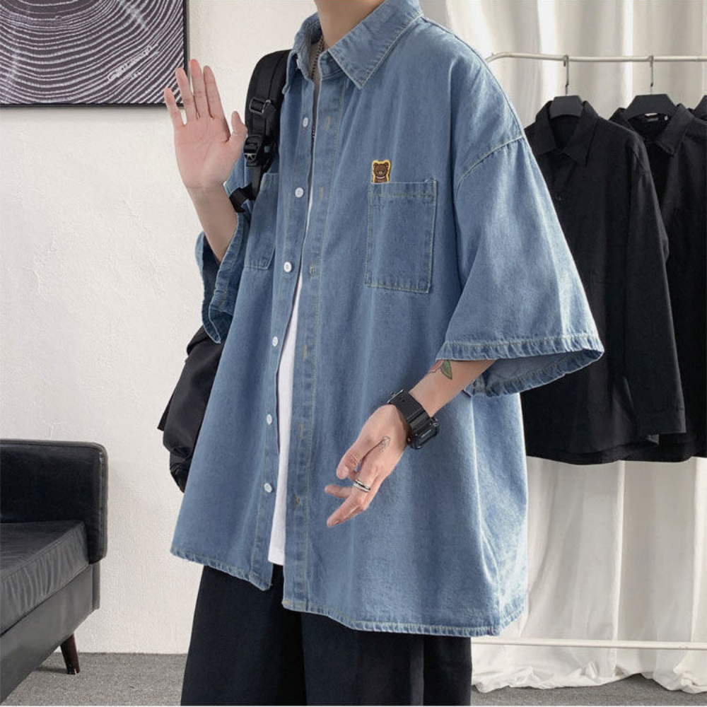 2025 chemises hommes vêtements mode à manches courtes été Style coréen ample tout-match Cargo beau Homme solide hauts Harajuku