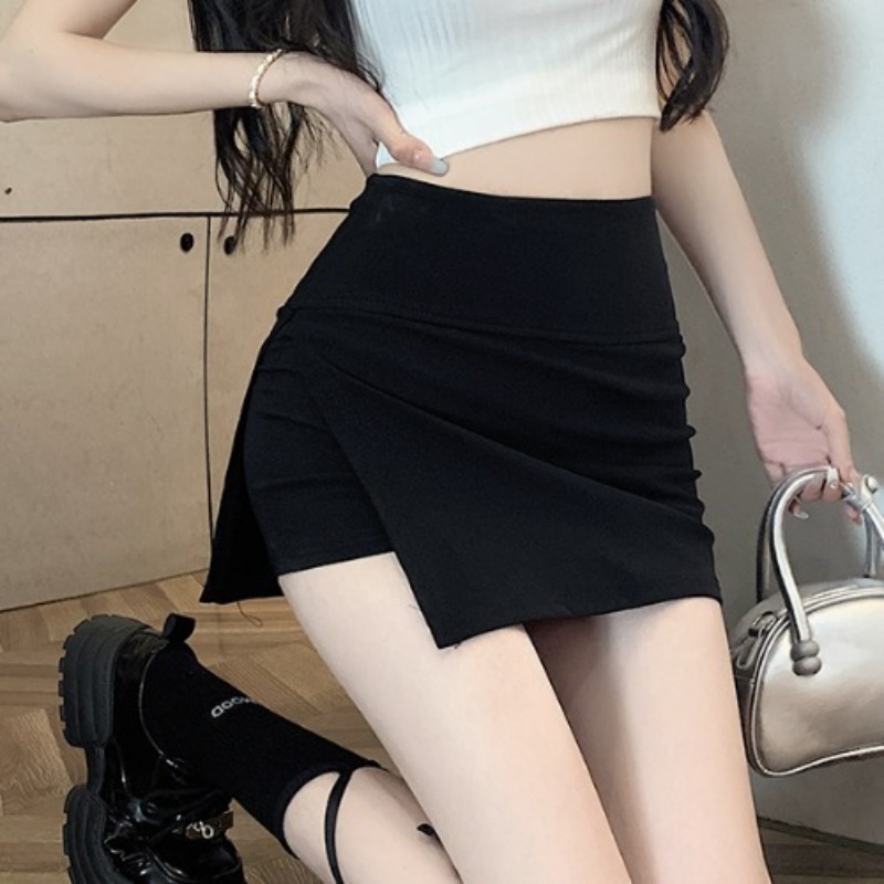 Hot Girl Pure Desire jupe courte ajustement serré hanche étreinte gris sport a-ligne Version femmes jupe anti-dérapant ceinture pantalons de sécurité