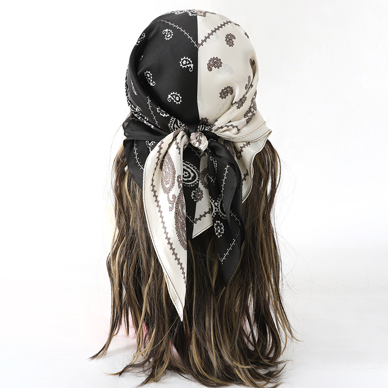 Foulard en soie pour femmes, petit Foulard carré en Satin imprimé, mouchoir, Bandana, cou, cheveux, cravate fine, châles, 70x70cm