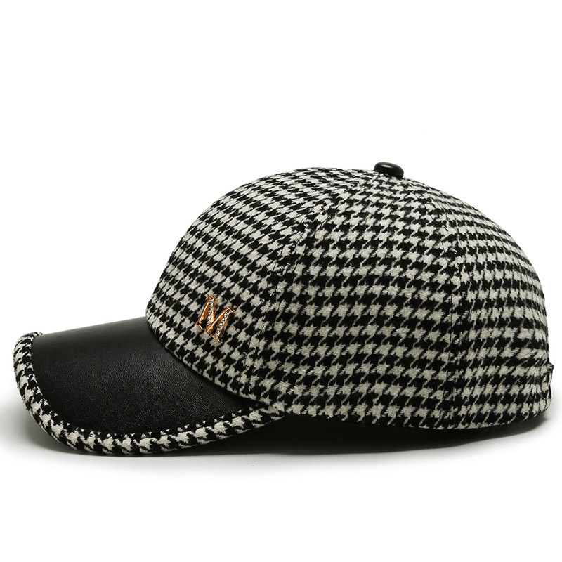 Casquette de Baseball à carreaux pour femmes, garde au chaud, coupe-vent, tendance sauvage, pour l'hiver