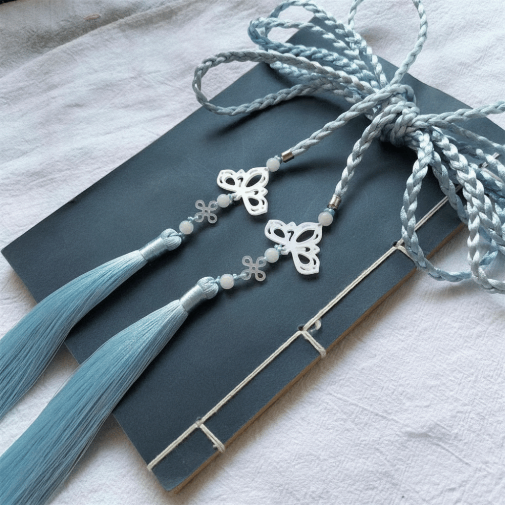 Ceinture rétro tressée à la main style Hanfu, ceinture traditionnelle chinoise avec pendentif papillon, cordon de taille tressé pour hommes et femmes