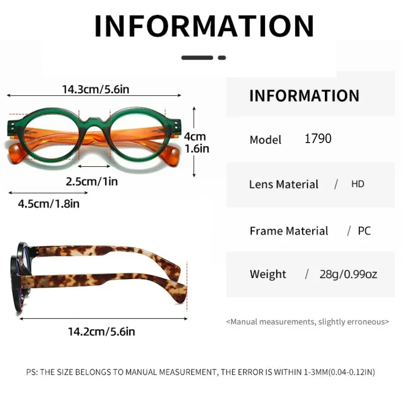 Lunettes de presbytie à monture ronde rétro littéraire pour femmes, monture ultralégère, haute définition, bloquant la lumière bleue, lunettes de lecture