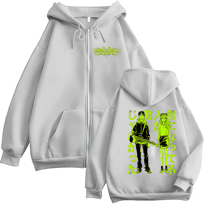 The Guy She Was Interested in Wasn't A Guy At All Anime Zipper Hoodies Hommes Femmes Harajuku Zip Up Hooded Sweatshirts Jackets Coat