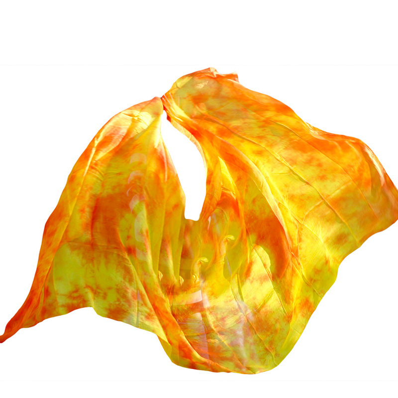Voiles de danse orientale 100% soie, faits à la main, à dégradé de couleurs, personnalisables