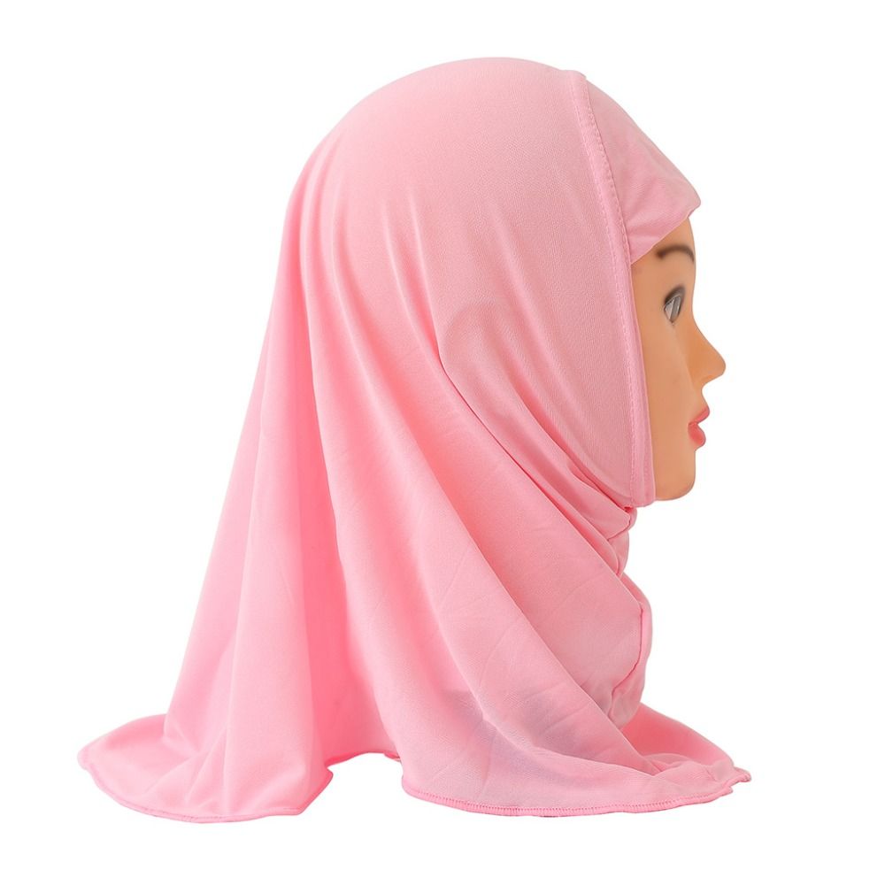 Filles musulmanes enfants Hijab écharpe islamique châles matériau doux et extensible pour 2 à 7 ans filles 50 cm enfants Hijabs
