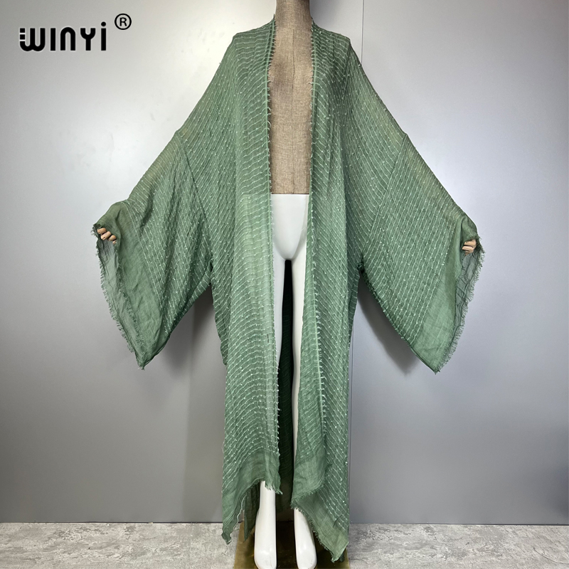 WINYI plage kimono caftan maillots de bain Cardigan sexy robe de soirée abaya dubaï luxe couvertures tenues de plage femmes maxi manteau