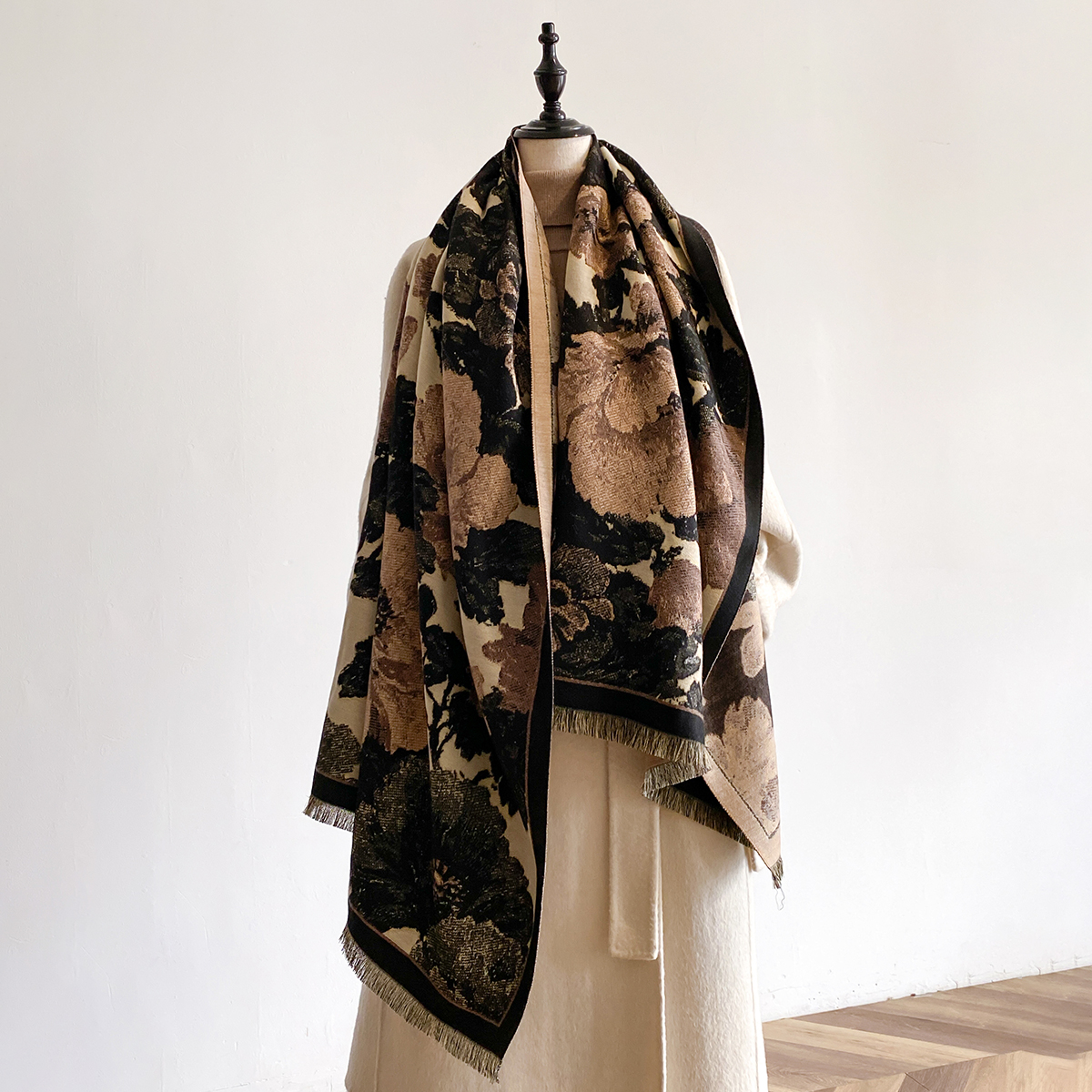 Écharpe en Faux cachemire épais et chaud pour femme, couverture luxueuse à la mode, à motifs, hiver