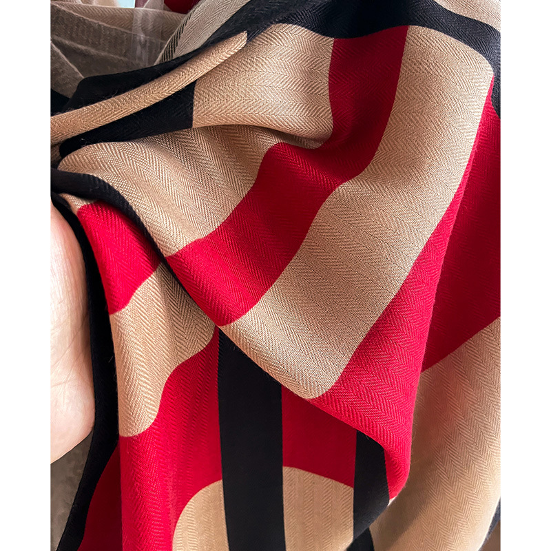 Écharpe rayée multicolore Style élégant mince châle chaud automne hiver résistant au froid écharpe inelastique confortable pour les femmes