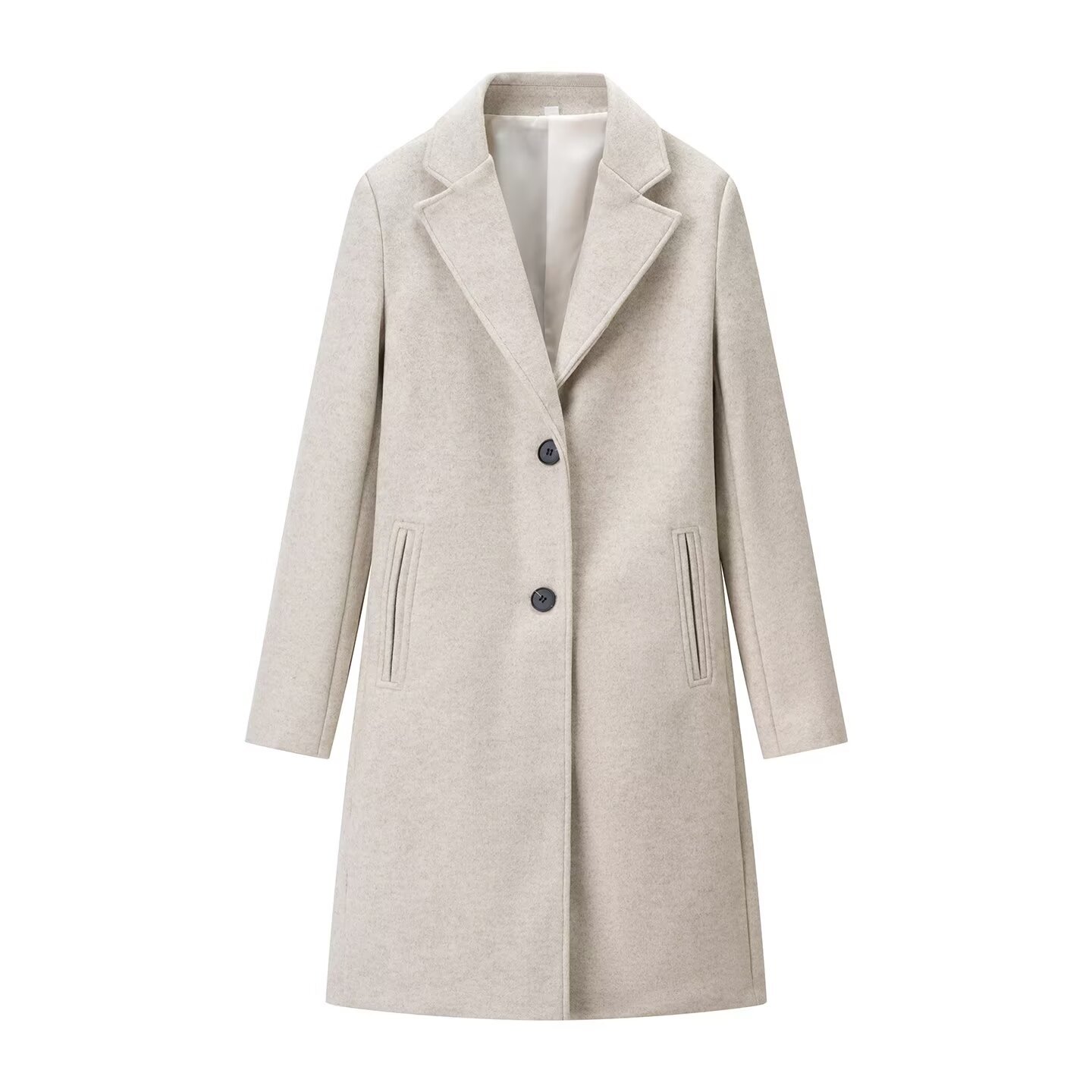 Manteau élégant et polyvalent pour femme, avec épaulettes douces et bouton unique, style chic pour le quotidien, mi-épais, manches longues, en polyester.